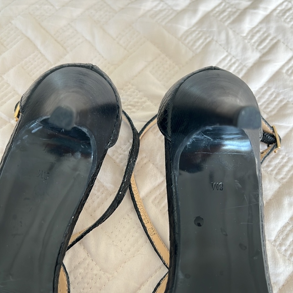 NWOT Talbots black faux snake skin heels size 8 - Picture 7 of 8